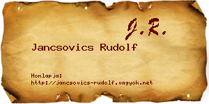 Jancsovics Rudolf névjegykártya